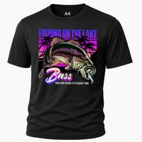 Rise N Shine Its Fishing Time Bass Lake Cooling Performance Crew T-Shirt