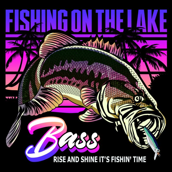 Rise N Shine Its Fishing Time Bass Lake Cooling Performance Crew T-Shirt
