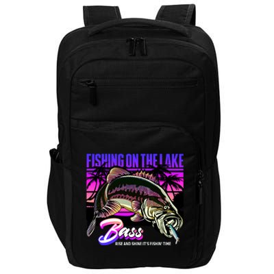 Rise N Shine Its Fishing Time Bass Lake Impact Tech Backpack