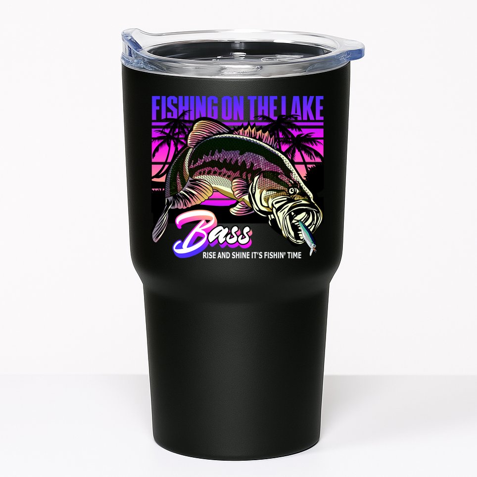 Rise N Shine Its Fishing Time Bass Lake Tumbler