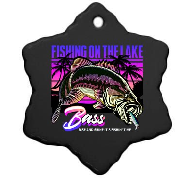 Rise N Shine Its Fishing Time Bass Lake Ceramic Star Ornament