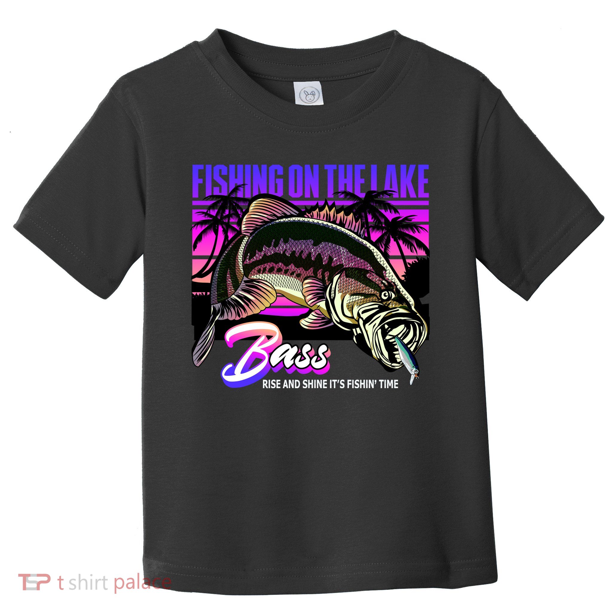 Rise N Shine Its Fishing Time Bass Lake Toddler T-Shirt
