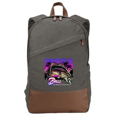 Rise N Shine Its Fishing Time Bass Lake Cotton Canvas Backpack