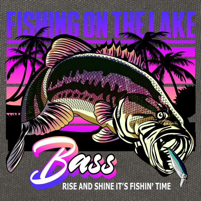 Rise N Shine Its Fishing Time Bass Lake Cotton Canvas Backpack