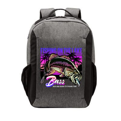 Rise N Shine Its Fishing Time Bass Lake Vector Backpack