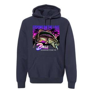 Rise N Shine Its Fishing Time Bass Lake Premium Hoodie