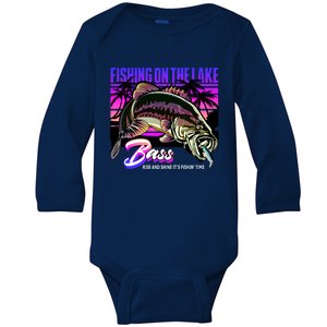 Rise N Shine Its Fishing Time Bass Lake Baby Long Sleeve Bodysuit