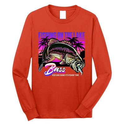 Rise N Shine Its Fishing Time Bass Lake Long Sleeve Shirt