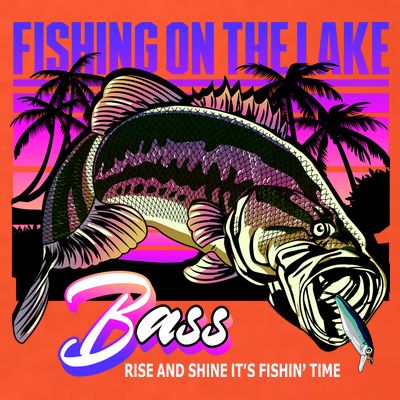 Rise N Shine Its Fishing Time Bass Lake T-Shirt