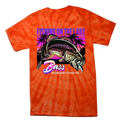 Rise N Shine Its Fishing Time Bass Lake Tie-Dye T-Shirt