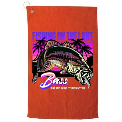 Rise N Shine Its Fishing Time Bass Lake Golf Towel