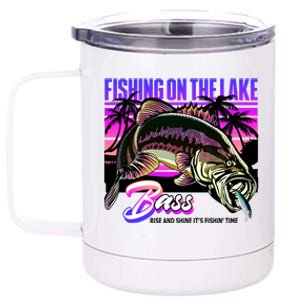 Rise N Shine Its Fishing Time Bass Lake 12 oz Stainless Steel Tumbler Cup