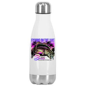 Rise N Shine Its Fishing Time Bass Lake Stainless Steel Insulated Water Bottle