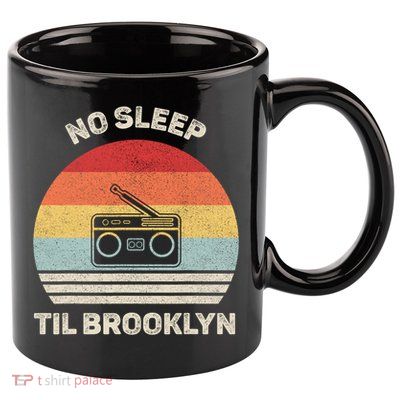 Retro No Sleep Til Brooklyn Gift Old School Portable Stereo Gift 11oz C Handle Ceramic Mug