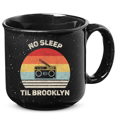 Retro No Sleep Til Brooklyn Gift Old School Portable Stereo Gift 15oz Campfire Ceramic Mug
