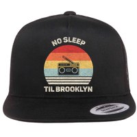 Retro No Sleep Til Brooklyn Gift Old School Portable Stereo Gift Flatbill Hat