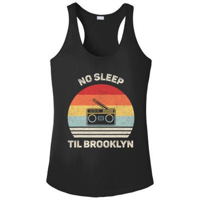 Retro No Sleep Til Brooklyn Gift Old School Portable Stereo Gift Ladies PosiCharge Competitor Racerback Tank