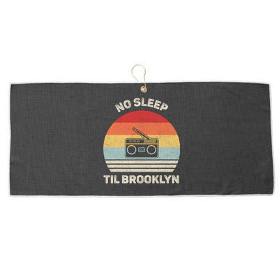 Retro No Sleep Til Brooklyn Gift Old School Portable Stereo Gift Large Microfiber Waffle Golf Towel