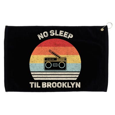 Retro No Sleep Til Brooklyn Gift Old School Portable Stereo Gift Grommeted Golf Towel