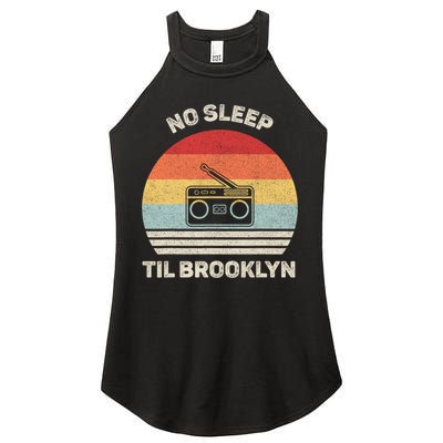 Retro No Sleep Til Brooklyn Gift Old School Portable Stereo Gift Women's Perfect Tri Rocker Tank