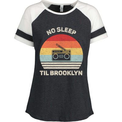 Retro No Sleep Til Brooklyn Gift Old School Portable Stereo Gift Enza Ladies Jersey Colorblock Tee