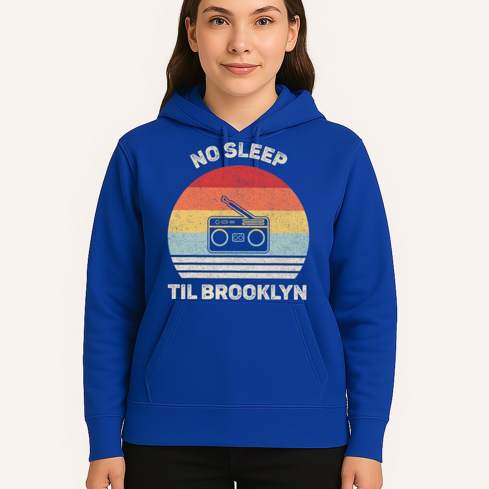 Retro No Sleep Til Brooklyn Gift Old School Portable Stereo Gift Hoodie