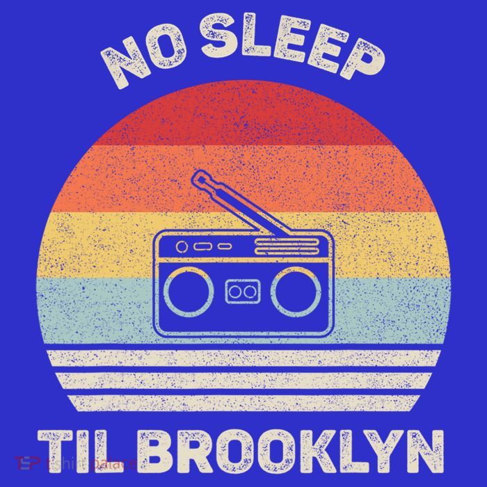 Retro No Sleep Til Brooklyn Gift Old School Portable Stereo Gift T-Shirt