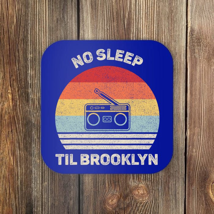 Retro No Sleep Til Brooklyn Gift Old School Portable Stereo Gift Coaster