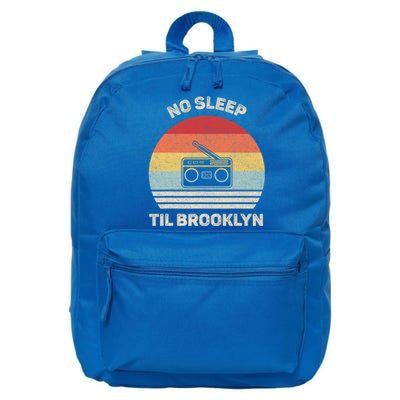 Retro No Sleep Til Brooklyn Gift Old School Portable Stereo Gift 16 in Basic Backpack