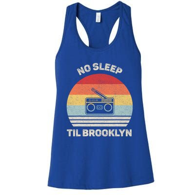 Retro No Sleep Til Brooklyn Gift Old School Portable Stereo Gift Women's Racerback Tank