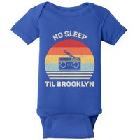 Retro No Sleep Til Brooklyn Gift Old School Portable Stereo Gift Baby Bodysuit