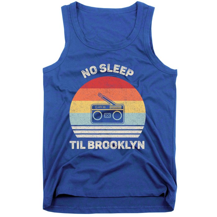 Retro No Sleep Til Brooklyn Gift Old School Portable Stereo Gift Tank Top