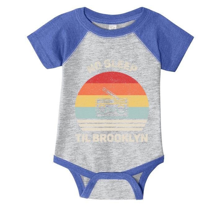 Retro No Sleep Til Brooklyn Gift Old School Portable Stereo Gift Infant Baby Jersey Bodysuit