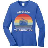 Retro No Sleep Til Brooklyn Gift Old School Portable Stereo Gift Ladies Long Sleeve Shirt