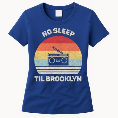 Retro No Sleep Til Brooklyn Gift Old School Portable Stereo Gift Womens T-Shirt