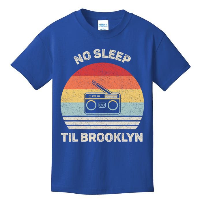 Retro No Sleep Til Brooklyn Gift Old School Portable Stereo Gift Kids T-Shirt