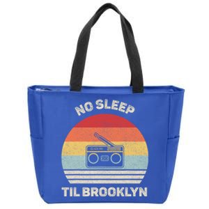 Retro No Sleep Til Brooklyn Gift Old School Portable Stereo Gift Zip Tote Bag