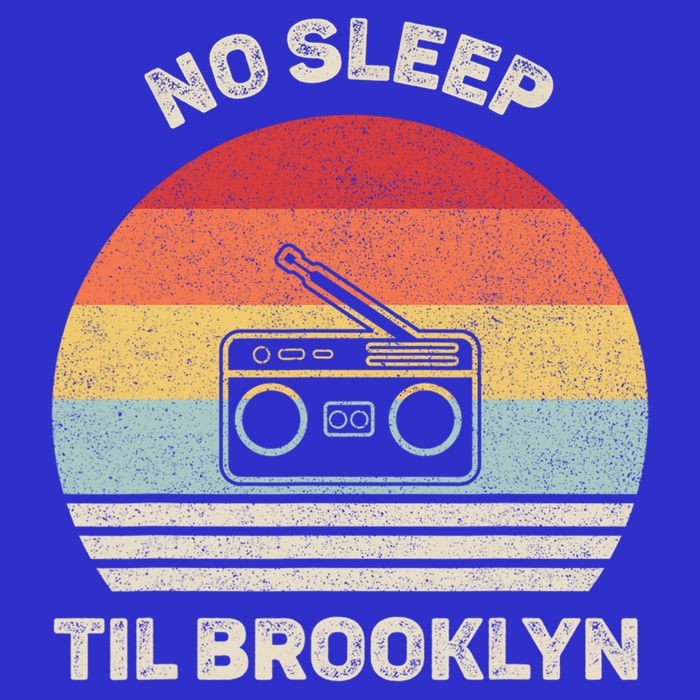 Retro No Sleep Til Brooklyn Gift Old School Portable Stereo Gift Zip Tote Bag