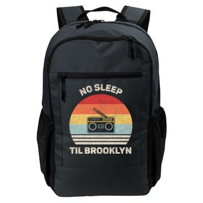 Retro No Sleep Til Brooklyn Gift Old School Portable Stereo Gift Daily Commute Backpack