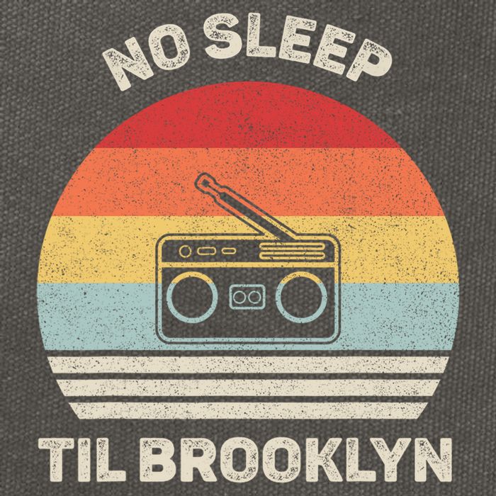 Retro No Sleep Til Brooklyn Gift Old School Portable Stereo Gift Cotton Canvas Backpack