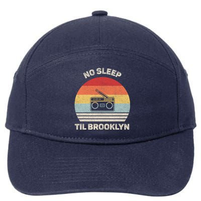 Retro No Sleep Til Brooklyn Gift Old School Portable Stereo Gift 7-Panel Snapback Hat