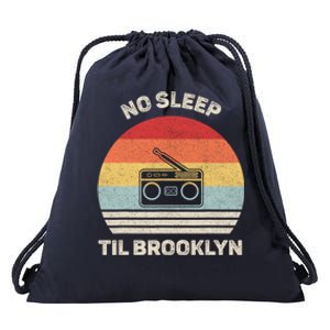 Retro No Sleep Til Brooklyn Gift Old School Portable Stereo Gift Drawstring Bag