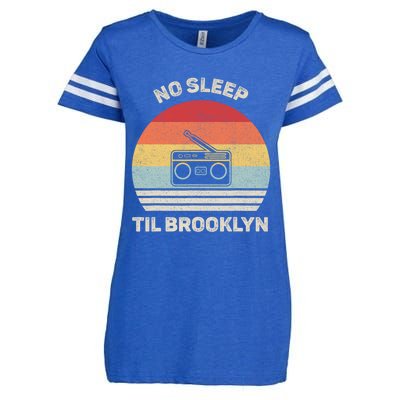 Retro No Sleep Til Brooklyn Gift Old School Portable Stereo Gift Enza Ladies Jersey Football T-Shirt