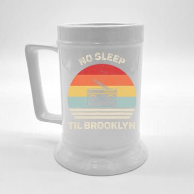 Retro No Sleep Til Brooklyn Gift Old School Portable Stereo Gift Beer Stein