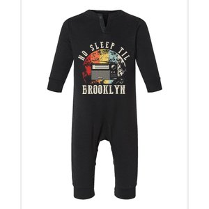 Retro No Sleep Til Brooklyn Old School Portable Stereo Infant Fleece One Piece