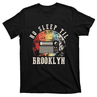 Retro No Sleep Til Brooklyn Old School Portable Stereo T-Shirt