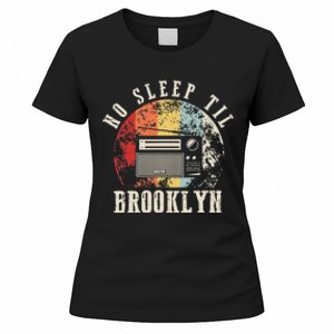 Retro No Sleep Til Brooklyn Old School Portable Stereo Women's T-Shirt