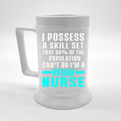 Rehab Nurse Skill Set Rehabilitation Nursing Rn Gift Beer Stein