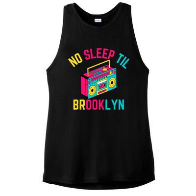 Retro No Sleep Til Brooklyn Ladies PosiCharge Tri-Blend Wicking Tank