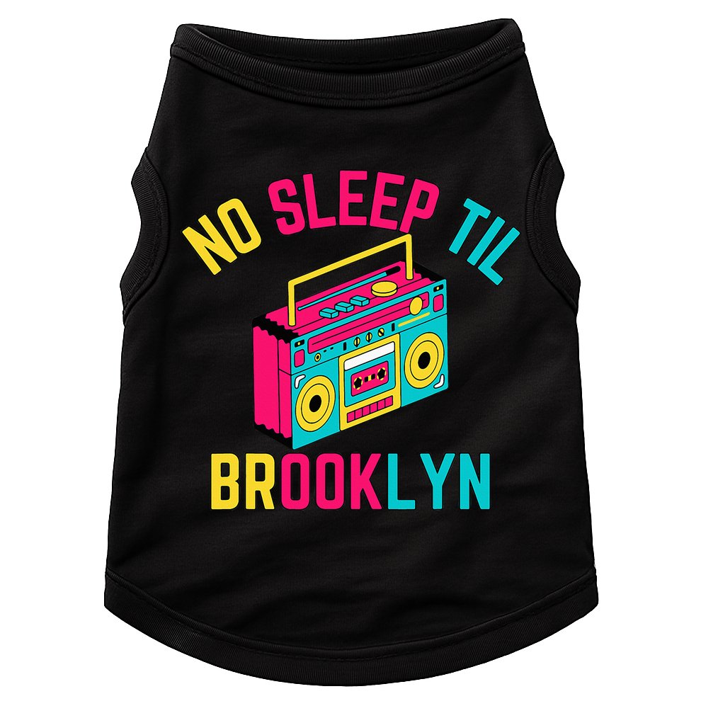 Retro No Sleep Til Brooklyn Doggie Tank